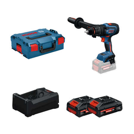 Perceuse visseuse à percussions EXPERT EXSB 18V-150 + 2 Batteries EXPERT 4 Ah + 1 Chargeur GAL 12V/18V-80 BOSCH
