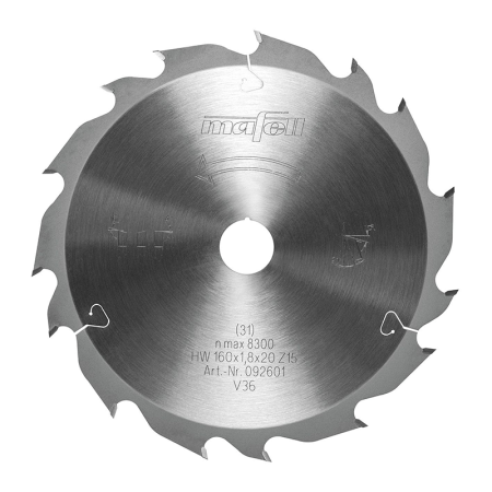 Lame de scie carbure 160 x 1,2/1,8 x 20 mm 15 dents Bois MAFELL
