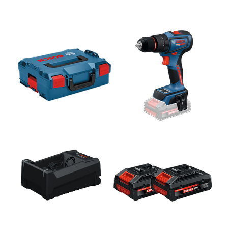 Perceuse visseuse à percussion EXPERT EXSB18V-90 + 2 Batteries EXPERT 4 Ah + 1 Chargeur GAL 12V/18V-80 BOSCH