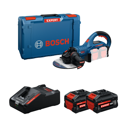 Meuleuse / Disqueuse Ø230 mm EXPERT EXWS 18V2-230 P + 2 Batteries EXPERT 8 Ah + 1 Chargeur EXAL18V-160 BOSCH