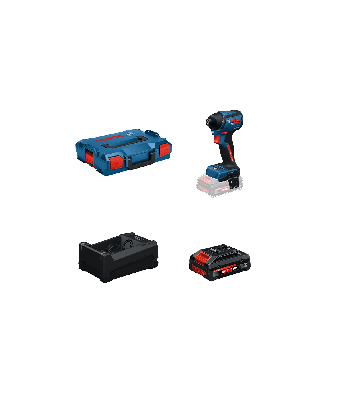 Visseuse à chocs EXPERT EXDR18V-230 + 1 Batterie EXPERT 4 Ah + 1 Chargeur GAL 12V/18V-80 BOSCH