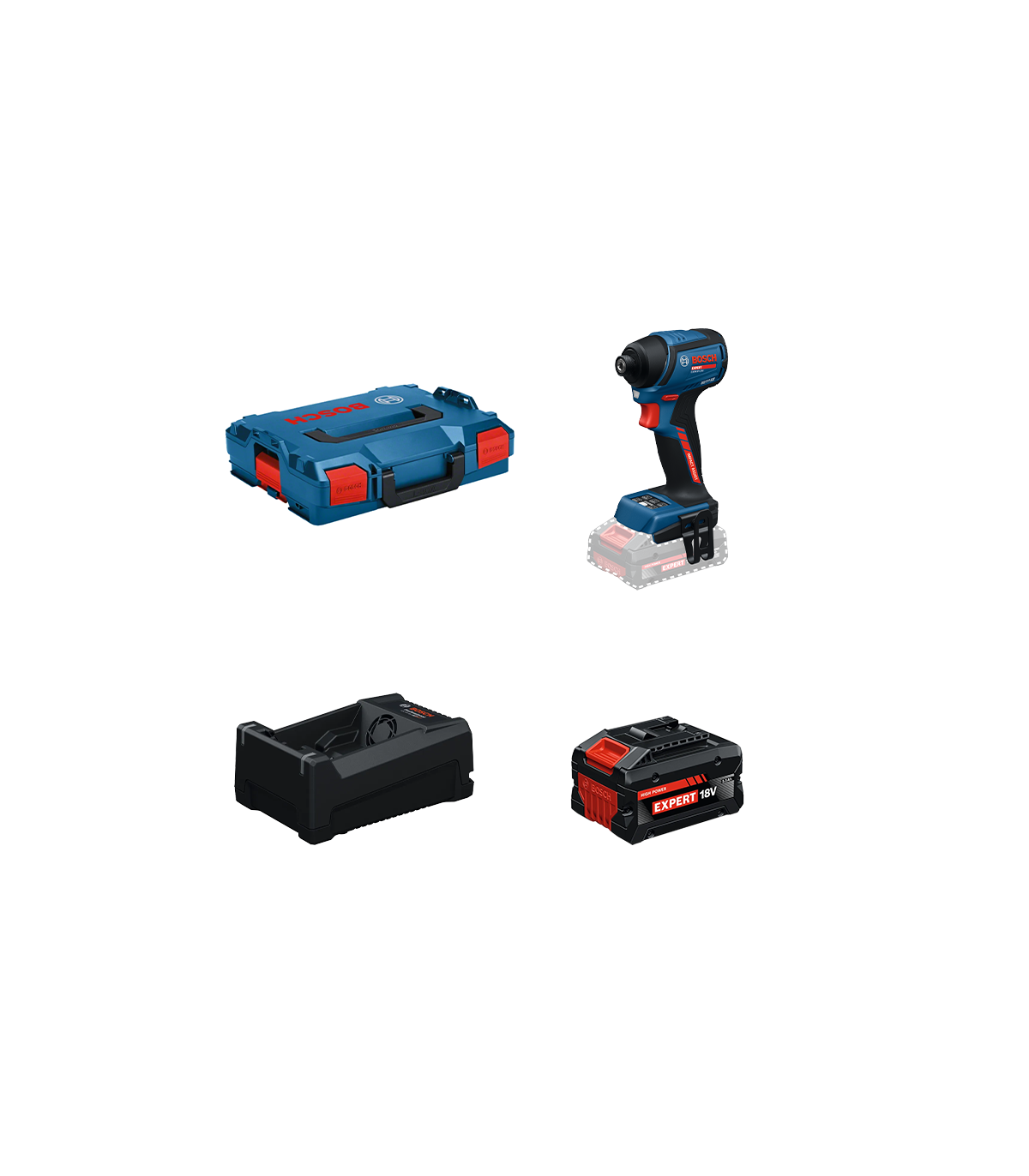 Visseuse à chocs EXPERT EXDR18V-230 + 1 Batterie EXPERT 5,5 Ah + 1 Chargeur GAL 12V/18V-80 BOSCH