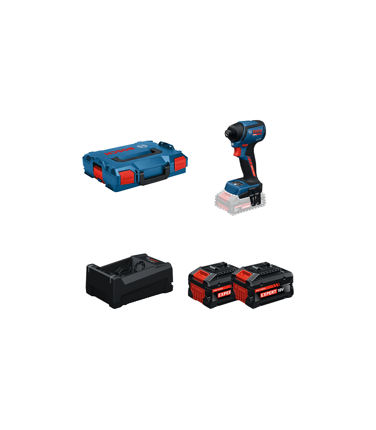 Visseuse à chocs EXPERT EXDR18V-230 + 2 Batteries EXPERT 5,5 Ah + 1 Chargeur GAL 12V/18V-80 BOSCH
