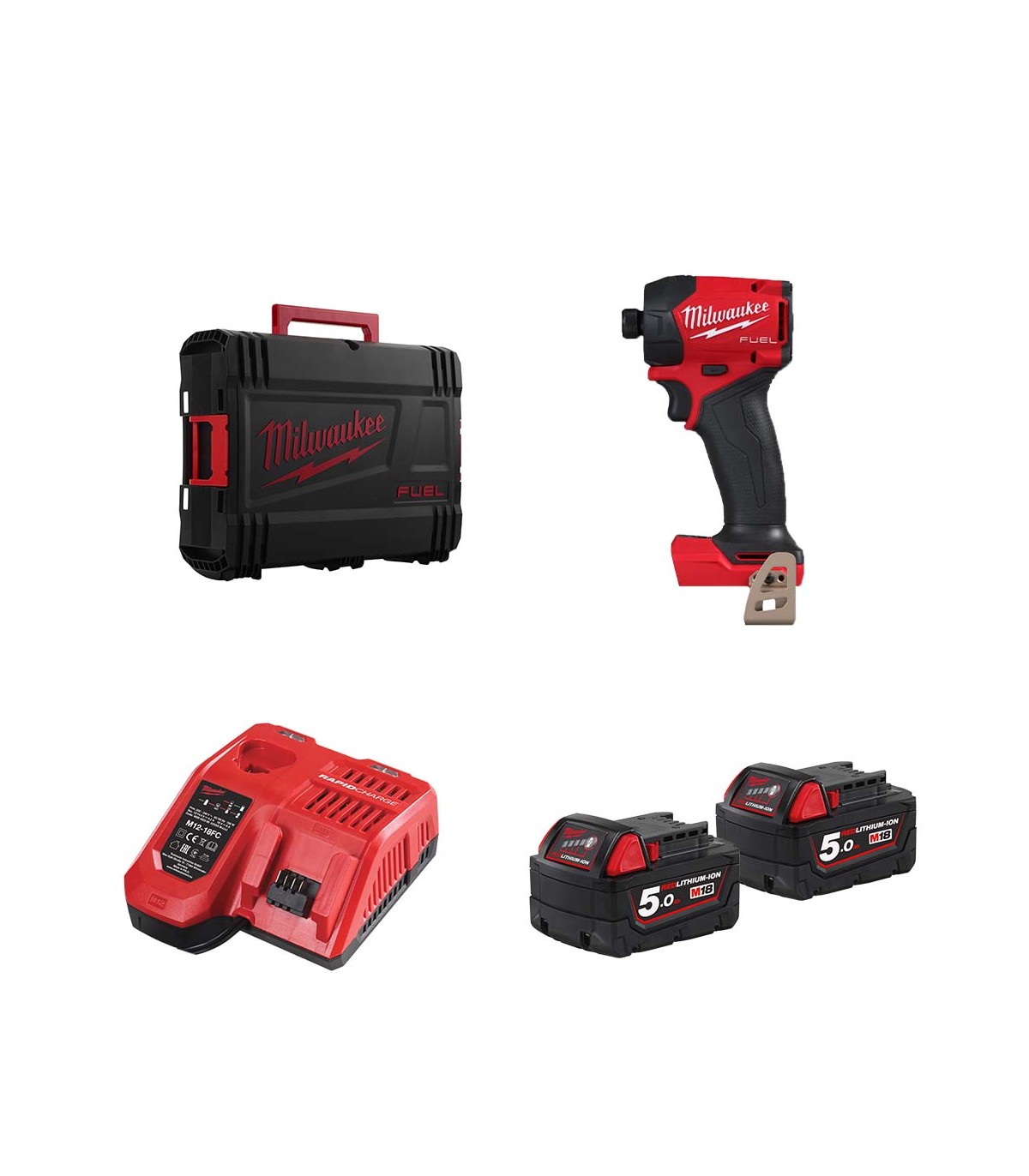 Visseuse à chocs hydraulique 18V M18 FIDRQ-0X + 2 batteries 5 Ah + chargeur M12-18 FC MILWAUKEE