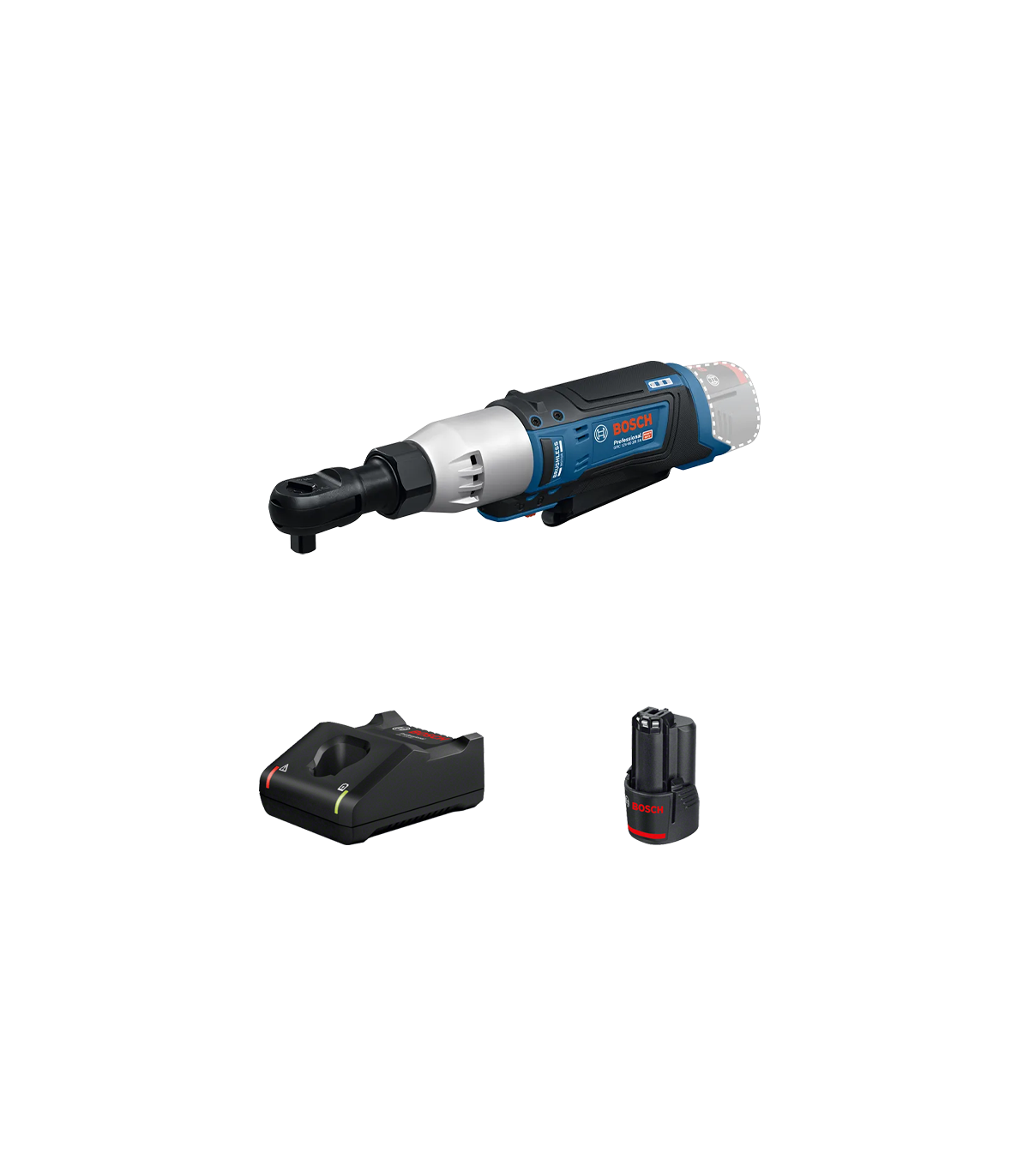 Clé à cliquet GRC 12V-60 3/8 SN + 1 batterie 12V 3 Ah + chargeur GAL 12V-40 BOSCH