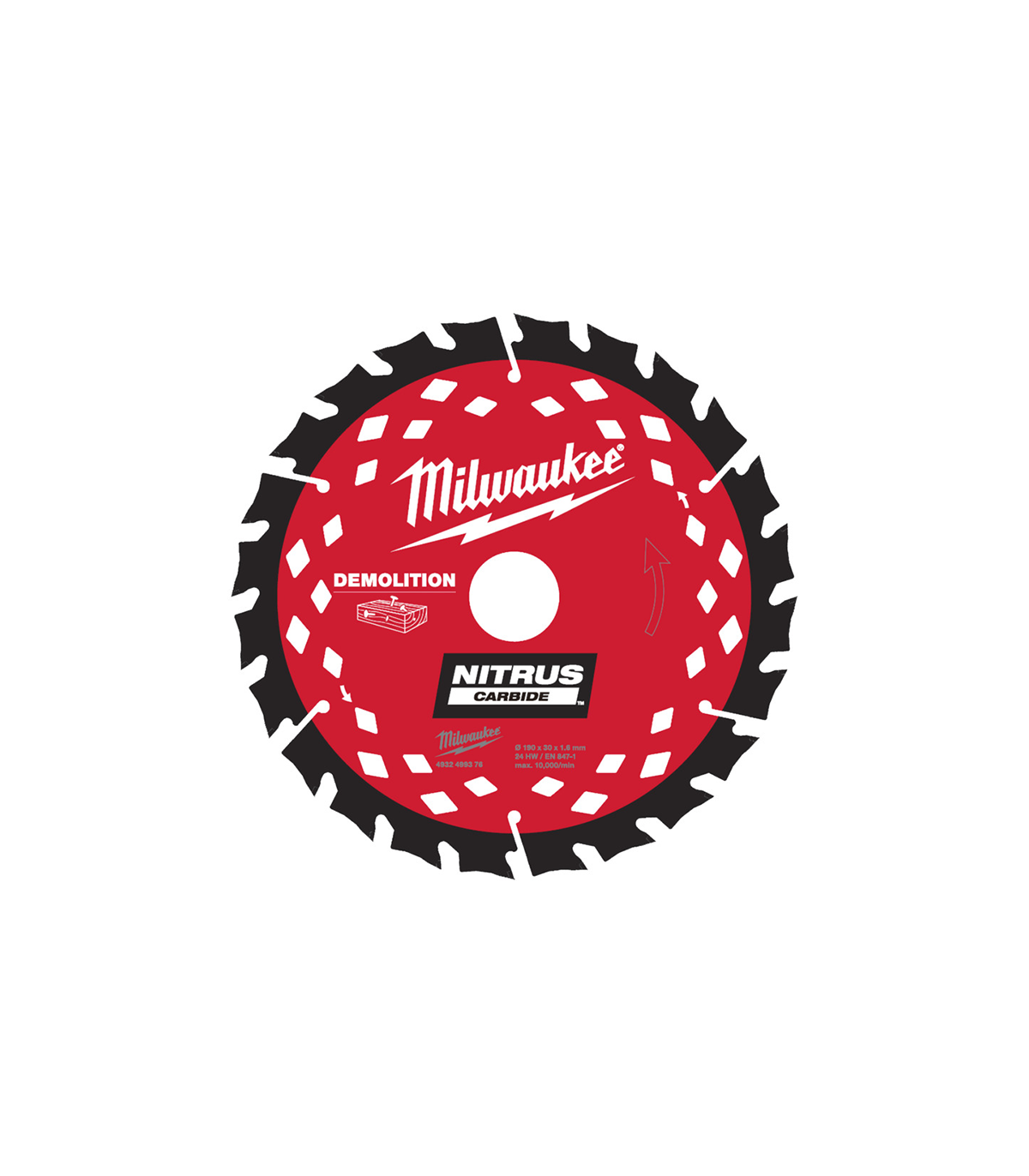Lame de scie circulaire démolition Ø190 mm 24 dents MILWAUKEE