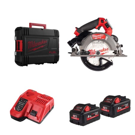 Scie circulaire Ø165 mm 18V M18 FCSDC165-0C + 2 batteries HB 5,5 Ah + chargeur M12-18 FC MILWAUKEE