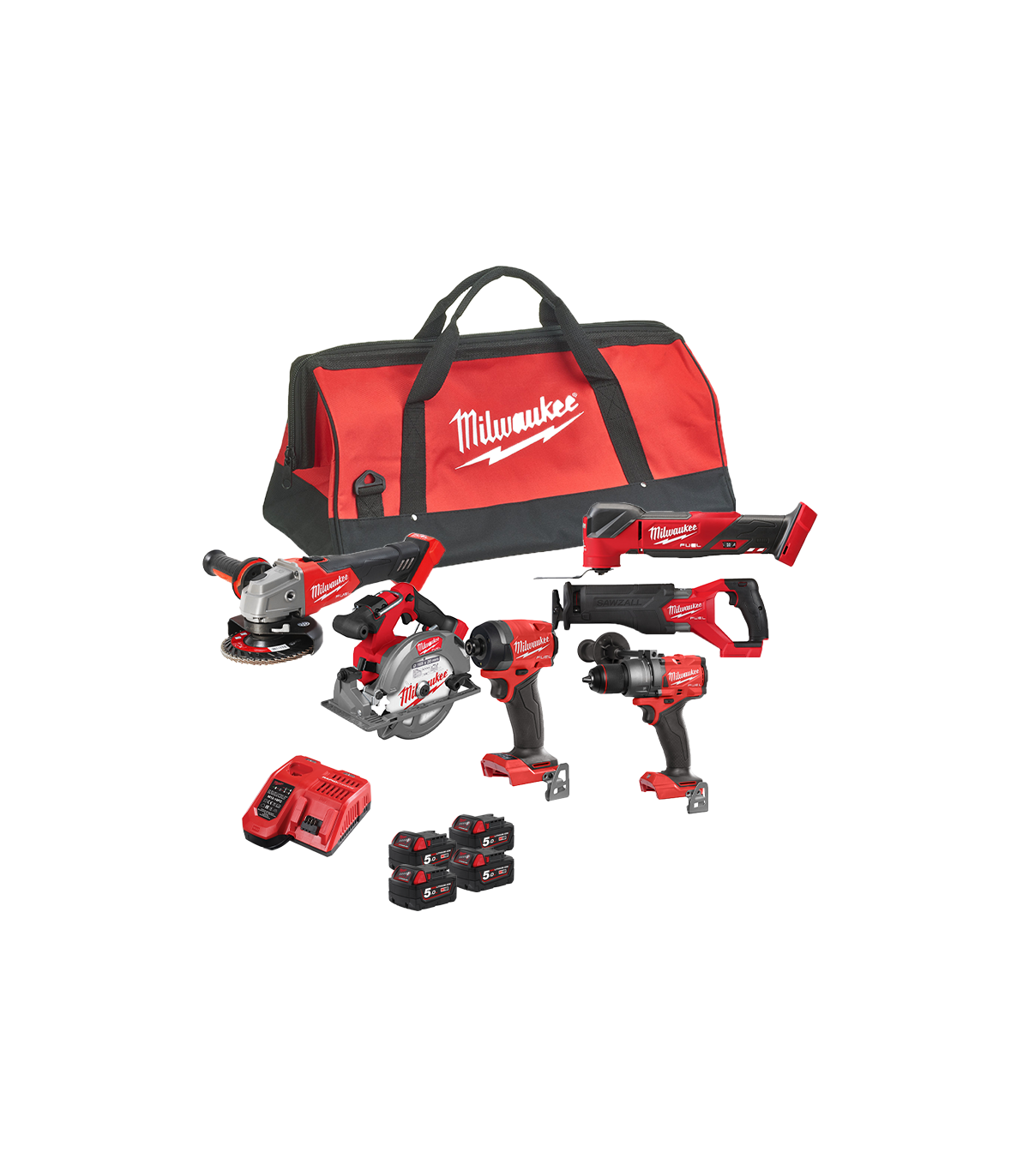 Pack 6 outils 18V M18 FPP6HF-504B (FPD3 + FID3 + FSAG125X + FMT + FCS552 + FSZ) MILWAUKEE