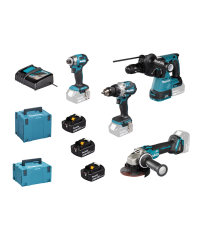 Pack de 4 machines 18V DLX4195JX1 (DGA504 + DHP489 + DHR243 + DTD173) MAKITA