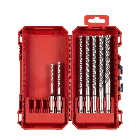 Coffret de 7 forets à béton SDS-Plus 4 taillants Ø5-12mm MILWAUKEE