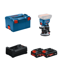 Affleureuse GKF 18V-8 + 2 Batteries EXPERT 4 Ah + 1 Chargeur GAL 12V/18V-80 BOSCH