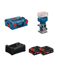 Affleureuse GLF 18V-8 + 2 Batteries EXPERT 4 Ah + 1 Chargeur GAL 12V/18V-80 BOSCH