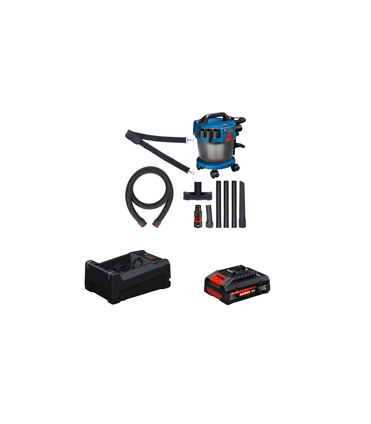 Aspirateur sans fil GAS 18V-10L + 1 Batterie EXPERT 4 Ah + 1 Chargeur GAL 12V/18V-80 BOSCH