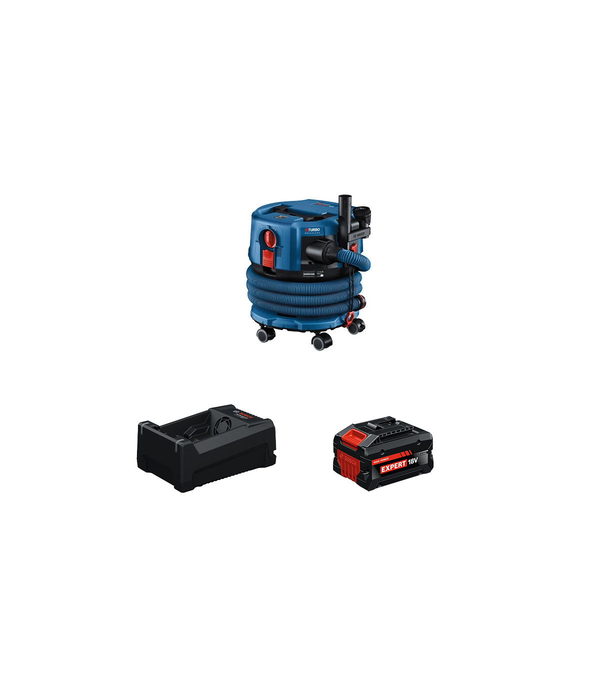 Aspirateur GAS 18V-12 MC + 1 Batterie EXPERT 5,5 Ah + 1 Chargeur GAL 12V/18V-80 BOSCH