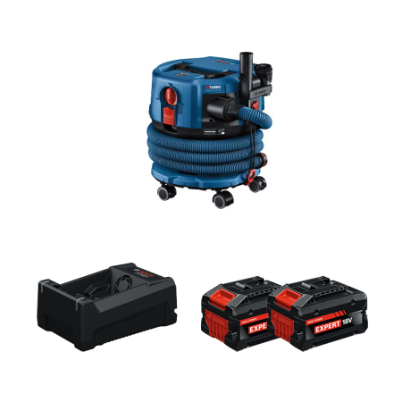 Aspirateur GAS 18V-12 MC + 2 Batteries EXPERT 5,5 Ah + 1 Chargeur GAL 12V/18V-80 BOSCH
