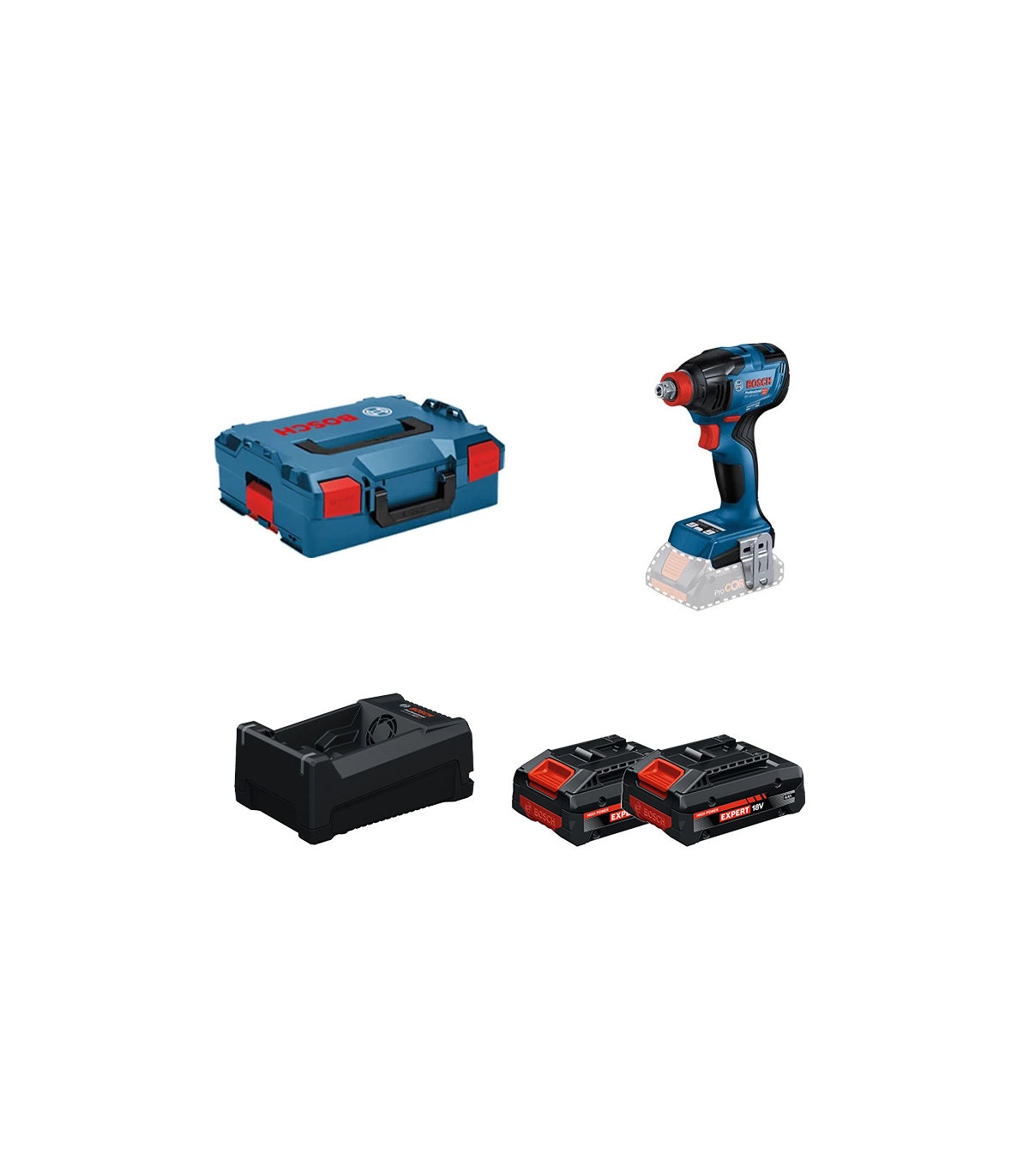 Visseuse à chocs / boulonneuse GDX 18V-210 C + 2 Batteries EXPERT 4 Ah + 1 Chargeur GAL 12V/18V-80 BOSCH