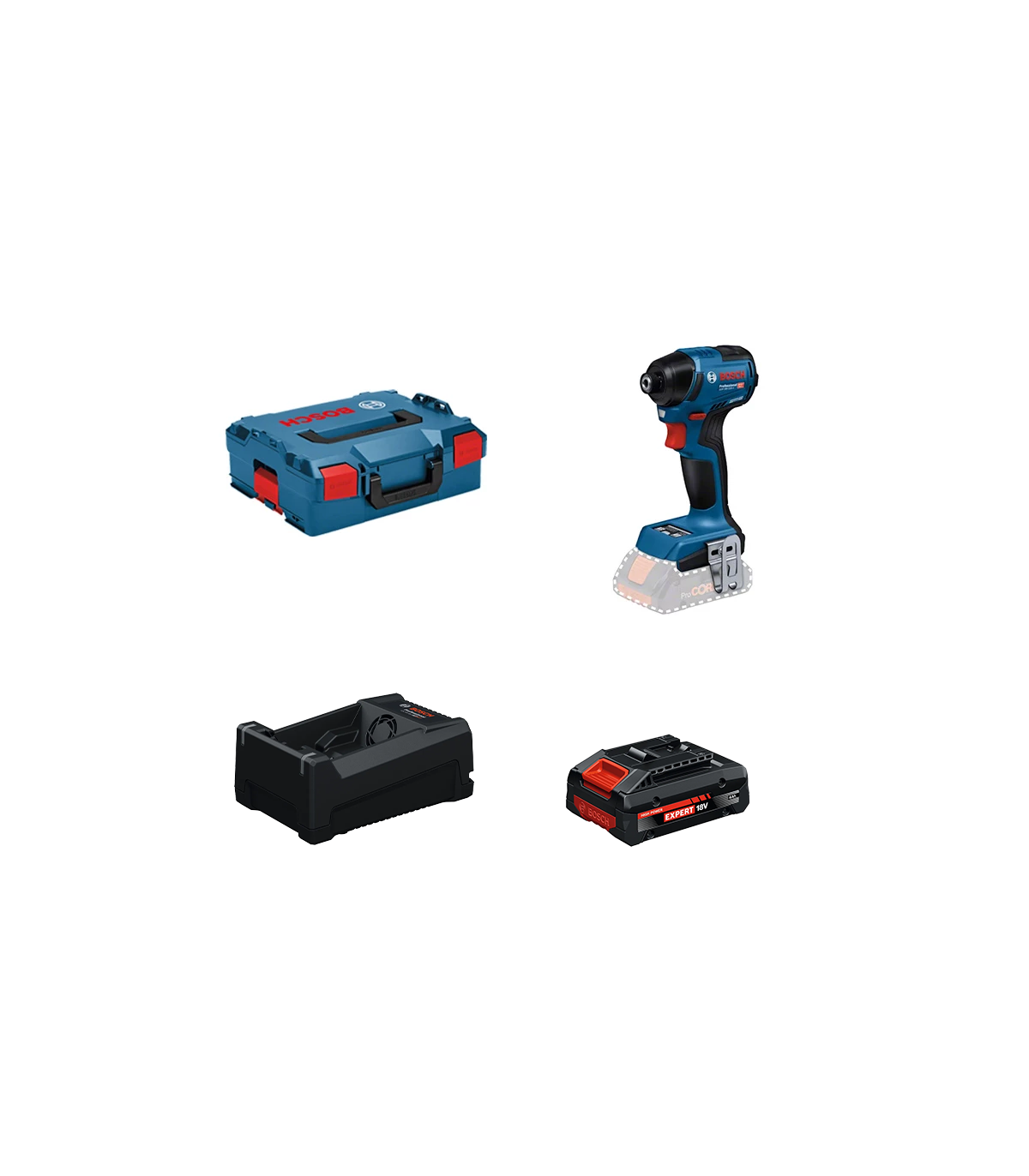 Visseuse à chocs GDR 18V-220 C  + 1 Batterie EXPERT 4 Ah + 1 Chargeur GAL 12V/18V-80 BOSCH