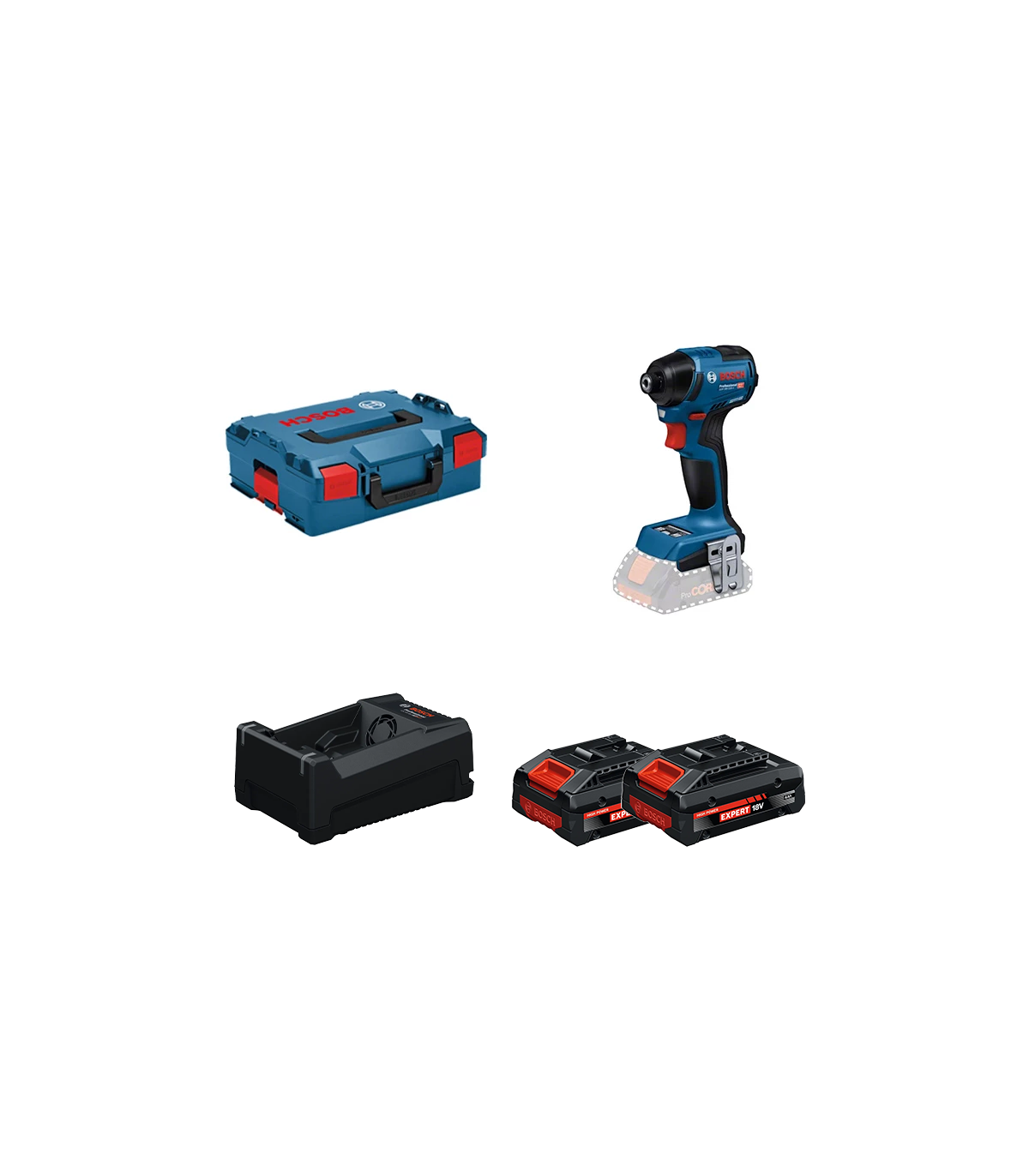 Visseuse à chocs GDR 18V-220 C  + 2 Batteries EXPERT 4 Ah + 1 Chargeur GAL 12V/18V-80 BOSCH