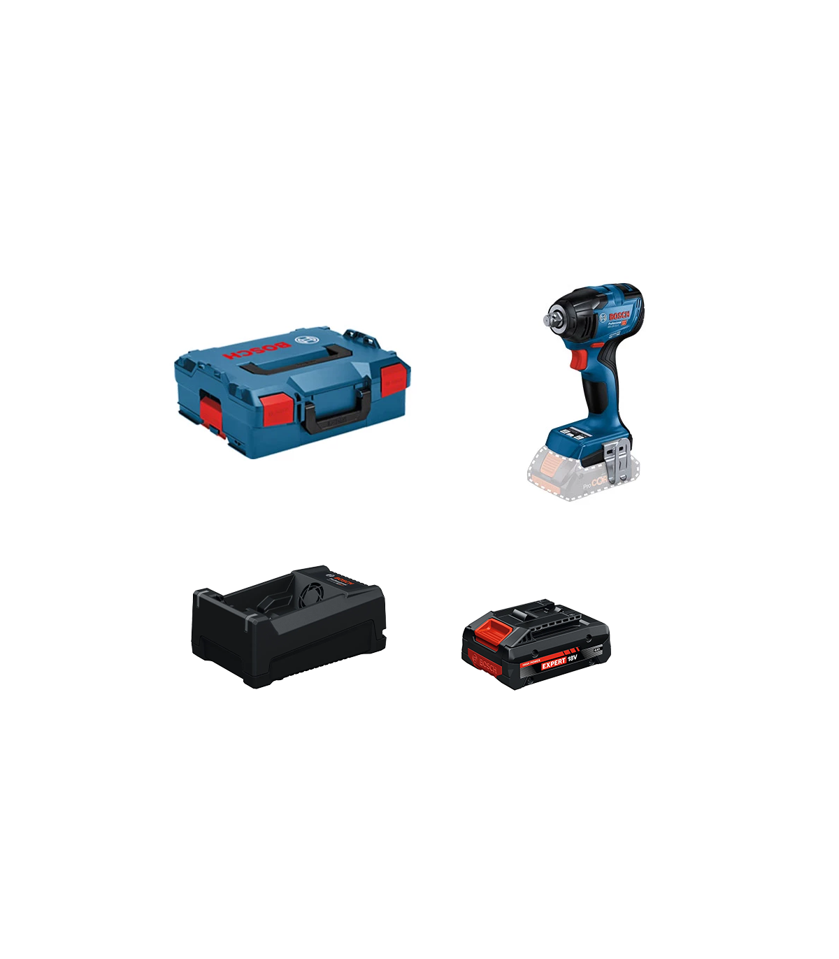 Boulonneuse GDS 18V-210 C + 1 Batterie EXPERT 4 Ah + 1 Chargeur GAL 12V/18V-80 BOSCH