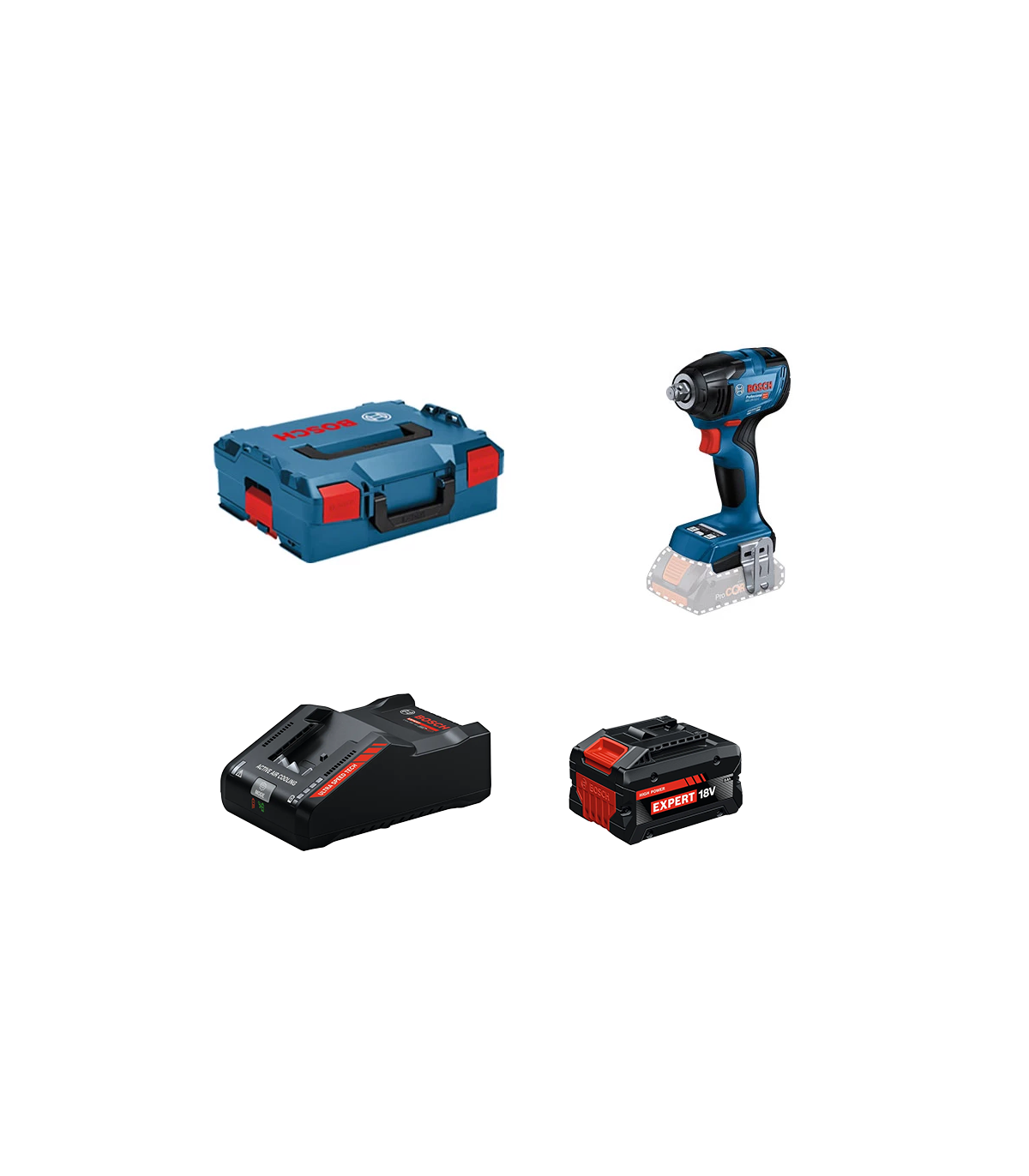 Boulonneuse GDS 18V-210 C + 1 Batterie EXPERT 8 Ah + 1 Chargeur EXAL18V-160 BOSCH
