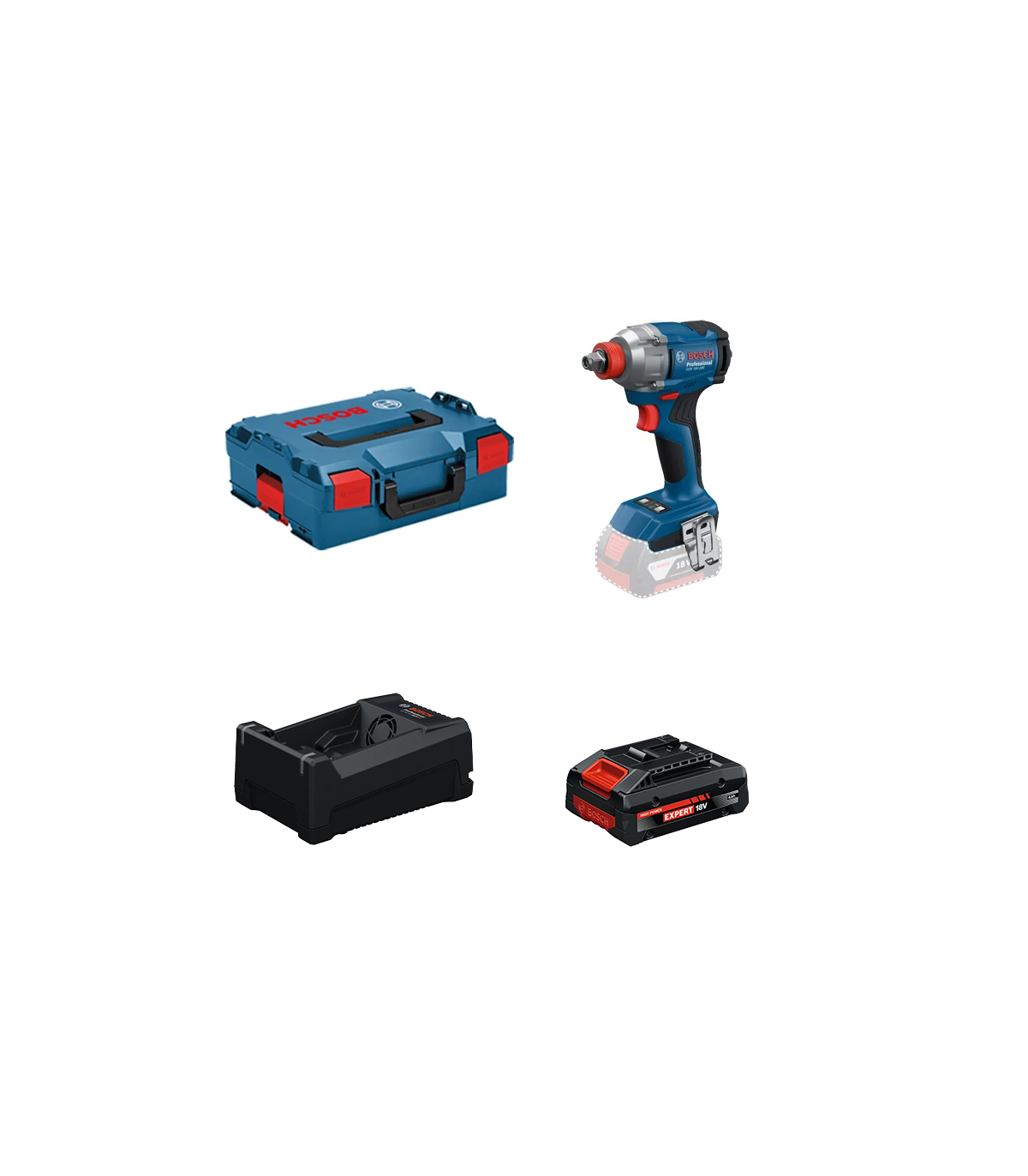Visseuse à chocs / boulonneuse GDX 18V-285 + 1 Batterie EXPERT 4 Ah + 1 Chargeur GAL 12V/18V-80 BOSCH