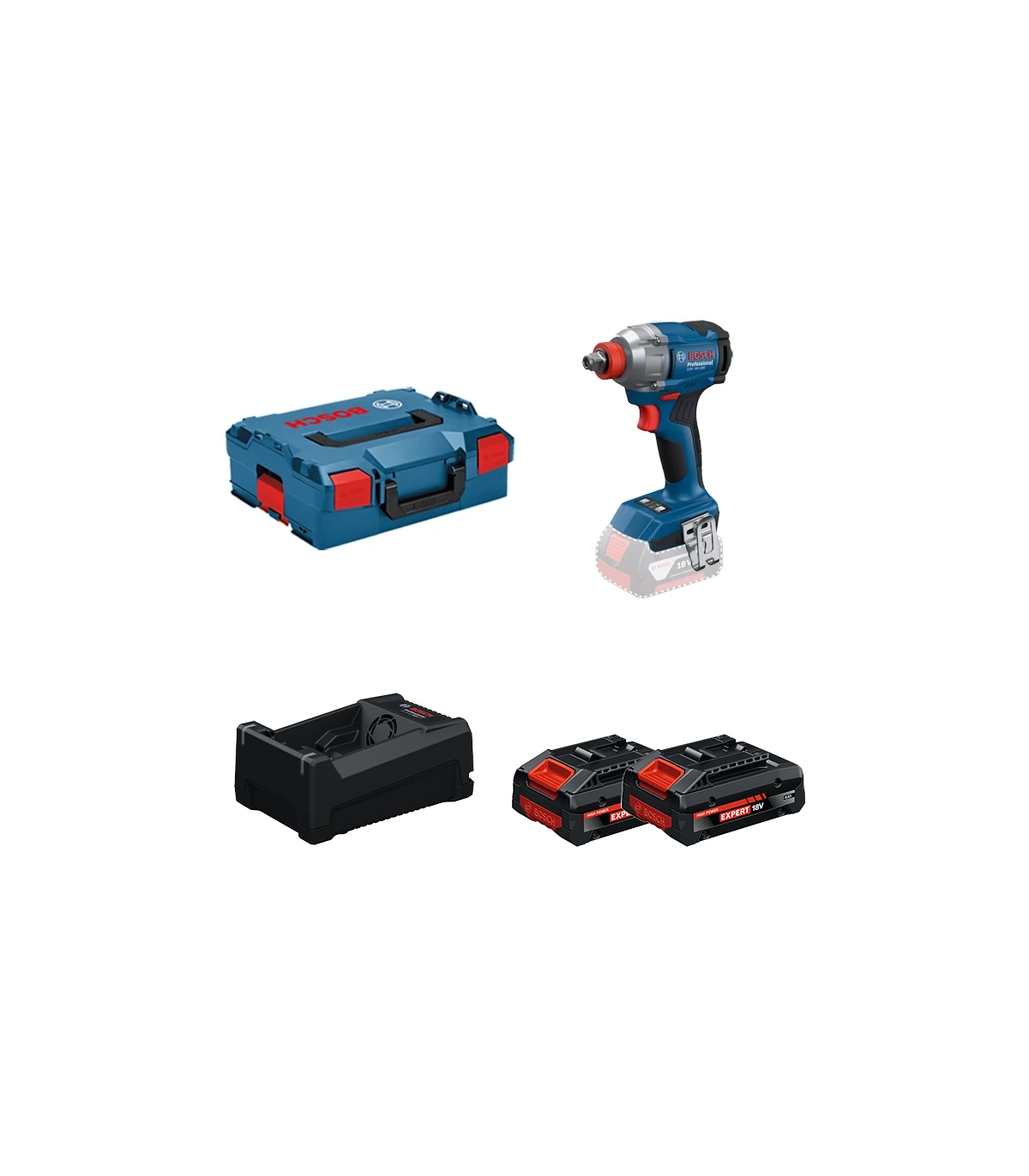 Visseuse à chocs / boulonneuse GDX 18V-285 + 2 Batteries EXPERT 4 Ah + 1 Chargeur GAL 12V/18V-80 BOSCH