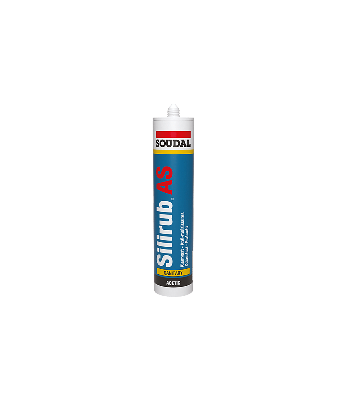 Mastic sanitaire acétique Silirub AS Blanc 300ml SOUDAL