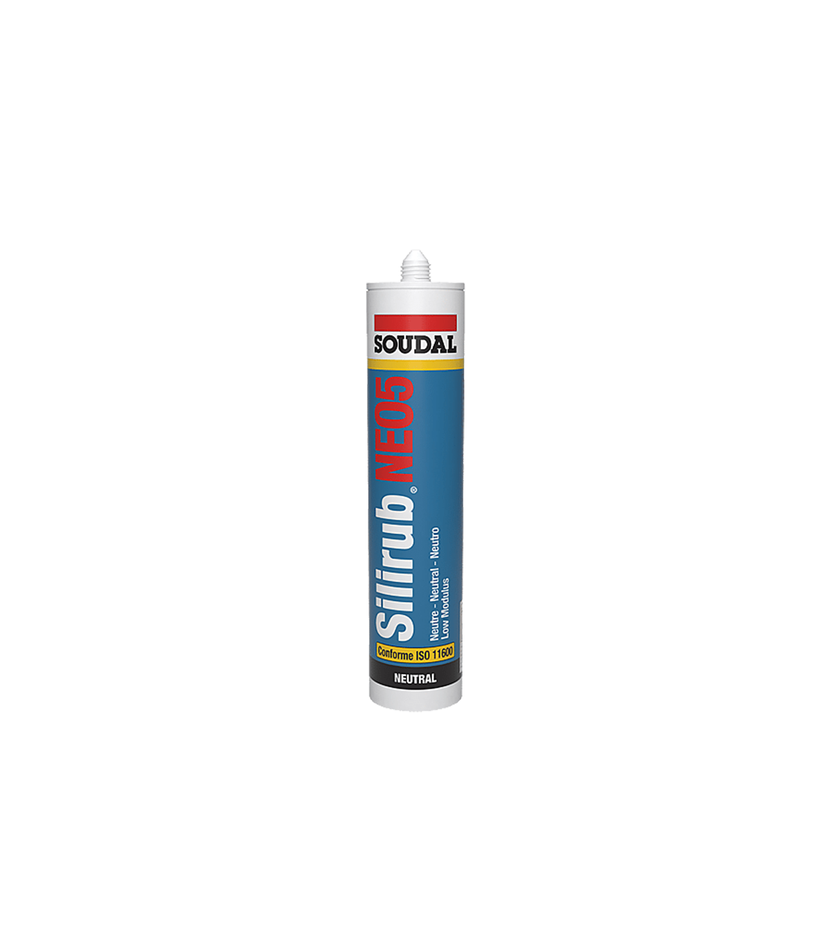 Mastic silicone neutre Silirub NEO5 Blanc 300ml SOUDAL