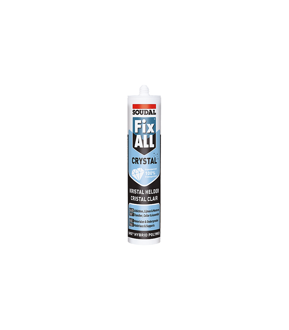 Colle polymère et hybride SMX Fix All Crystal Transparent 290ml SOUDAL