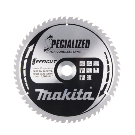 Lame carbure de scie circulaire EFFICUT Bois Ø305 mm 60 dents MAKITA