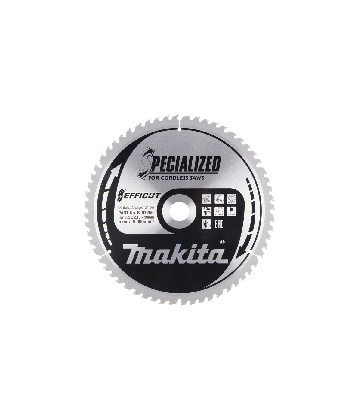 Lame carbure de scie circulaire EFFICUT Bois Ø305 mm 60 dents MAKITA