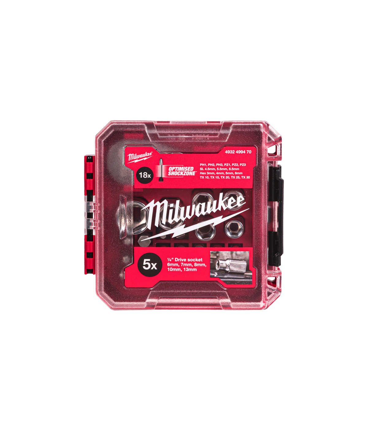 Coffret 25 pièces clé à cliquet compact 1/4" MILWAUKEE