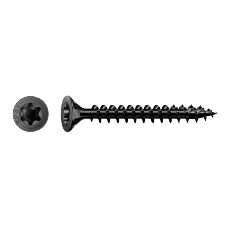 Vis à bois tête fraisée Torx acier noir SPAX