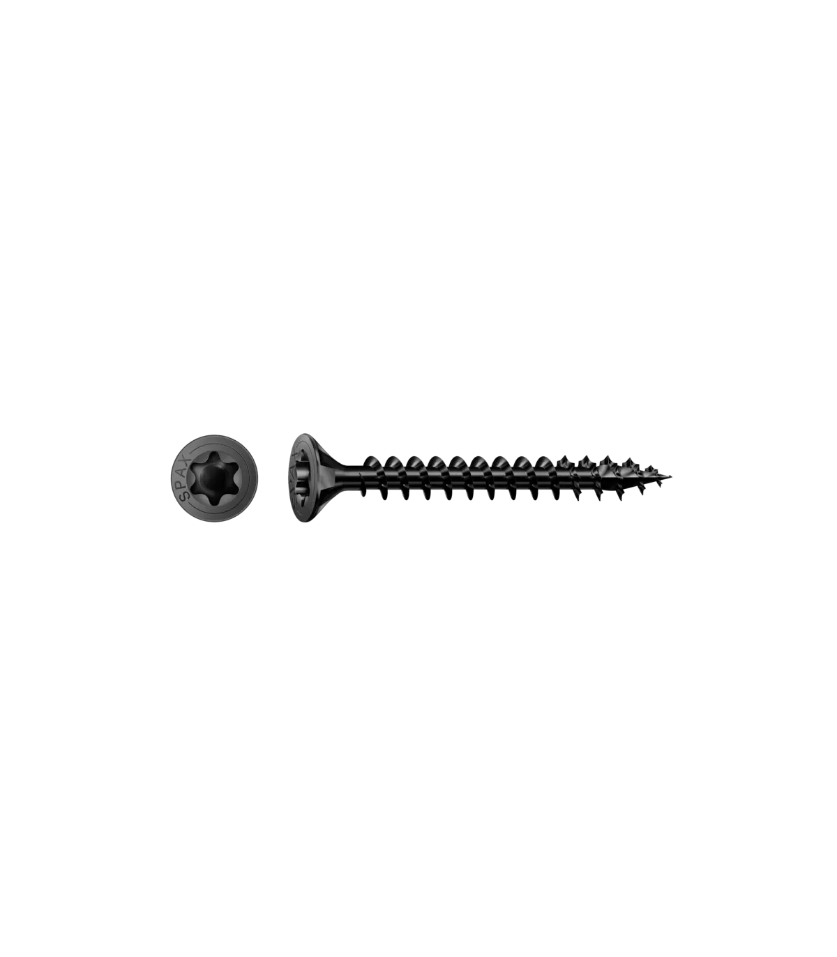 Vis à bois tête fraisée Torx acier noir SPAX