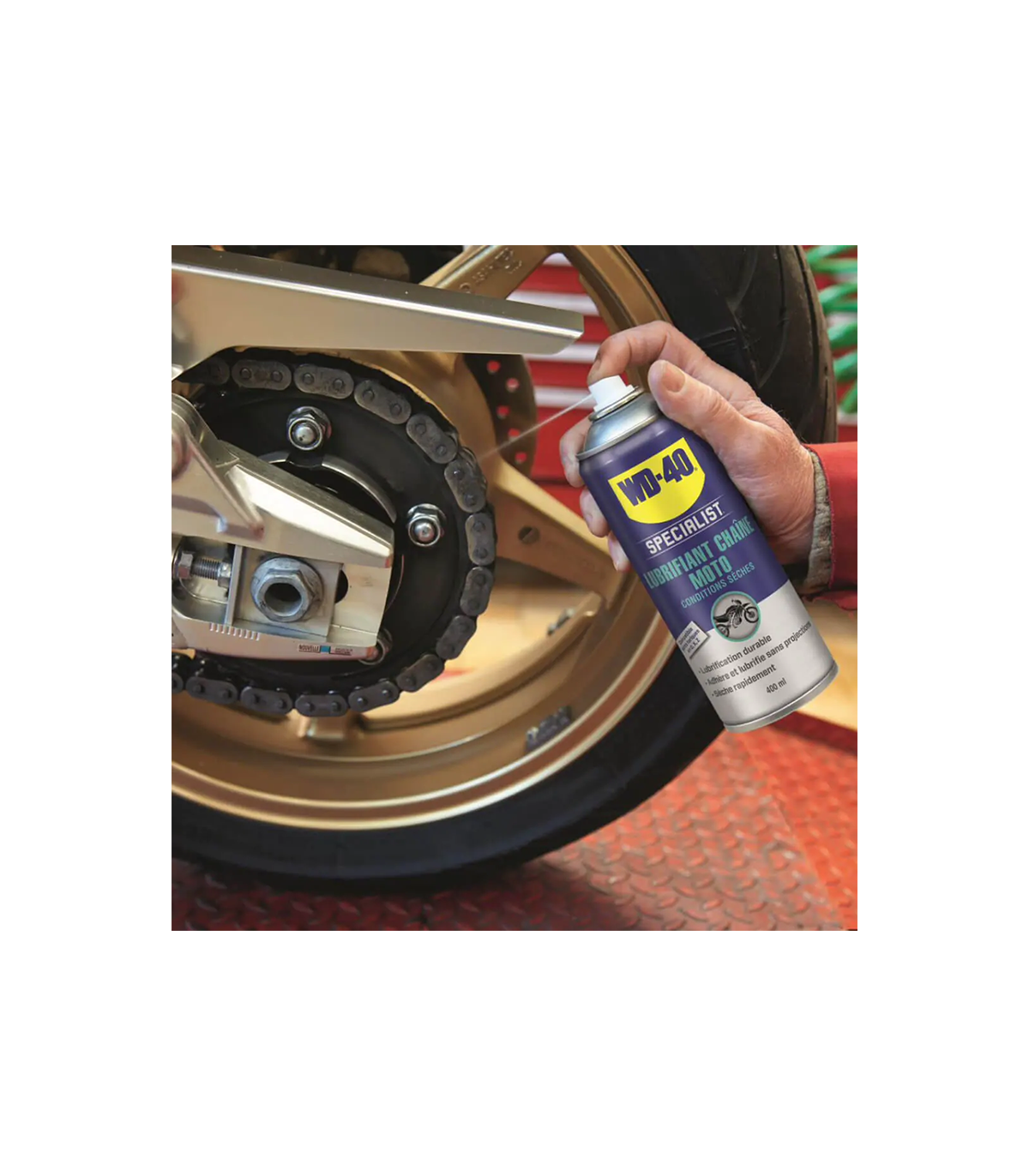 Lubrifiant chaîne moto conditions sèches 400ml SPECIALIST WD-40