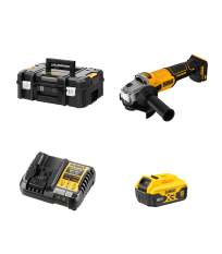 Meuleuse Ø125 mm 18V DCG407NT-XJ + 1 batterie 18V 5 Ah + 1 Chargeur DCB1104-QW DEWALT