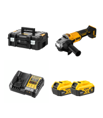 Meuleuse Ø125 mm 18V DCG407NT-XJ + 2 batteries 18V 5 Ah + 1 Chargeur DCB1104-QW DEWALT
