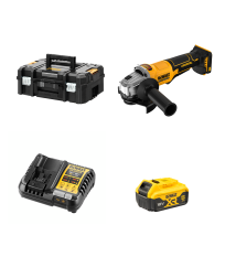 Meuleuse Ø125 mm 18V DCG408NT-XJ + 1 batterie 18V 5 Ah + 1 Chargeur DCB1104-QW DEWALT