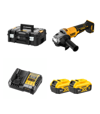 Meuleuse Ø125 mm 18V DCG408NT-XJ + 2 batteries 18V 5 Ah + 1 Chargeur DCB1104-QW DEWALT
