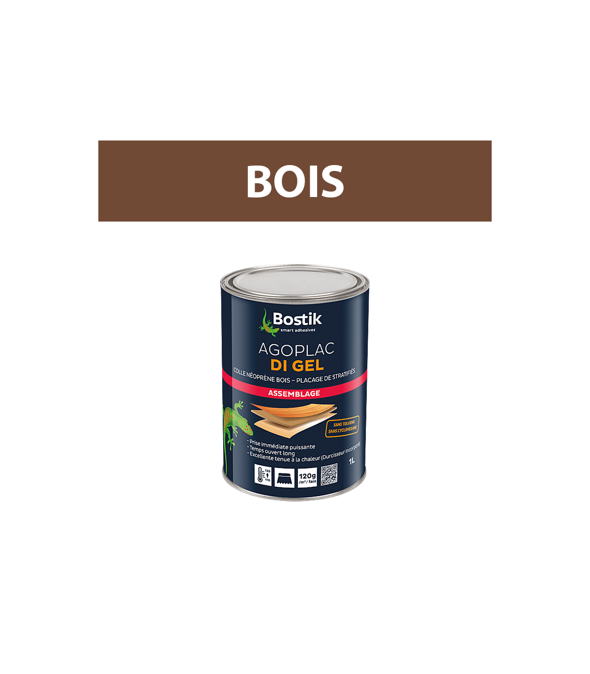 Colle contact néoprène Bois Gel Agoplac DI BOSTIK