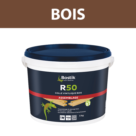 Colle vinylique sur bois "R50" 5kg BOSTIK
