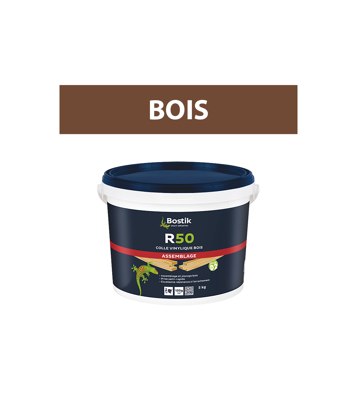 Colle vinylique sur bois "R50" 5kg BOSTIK