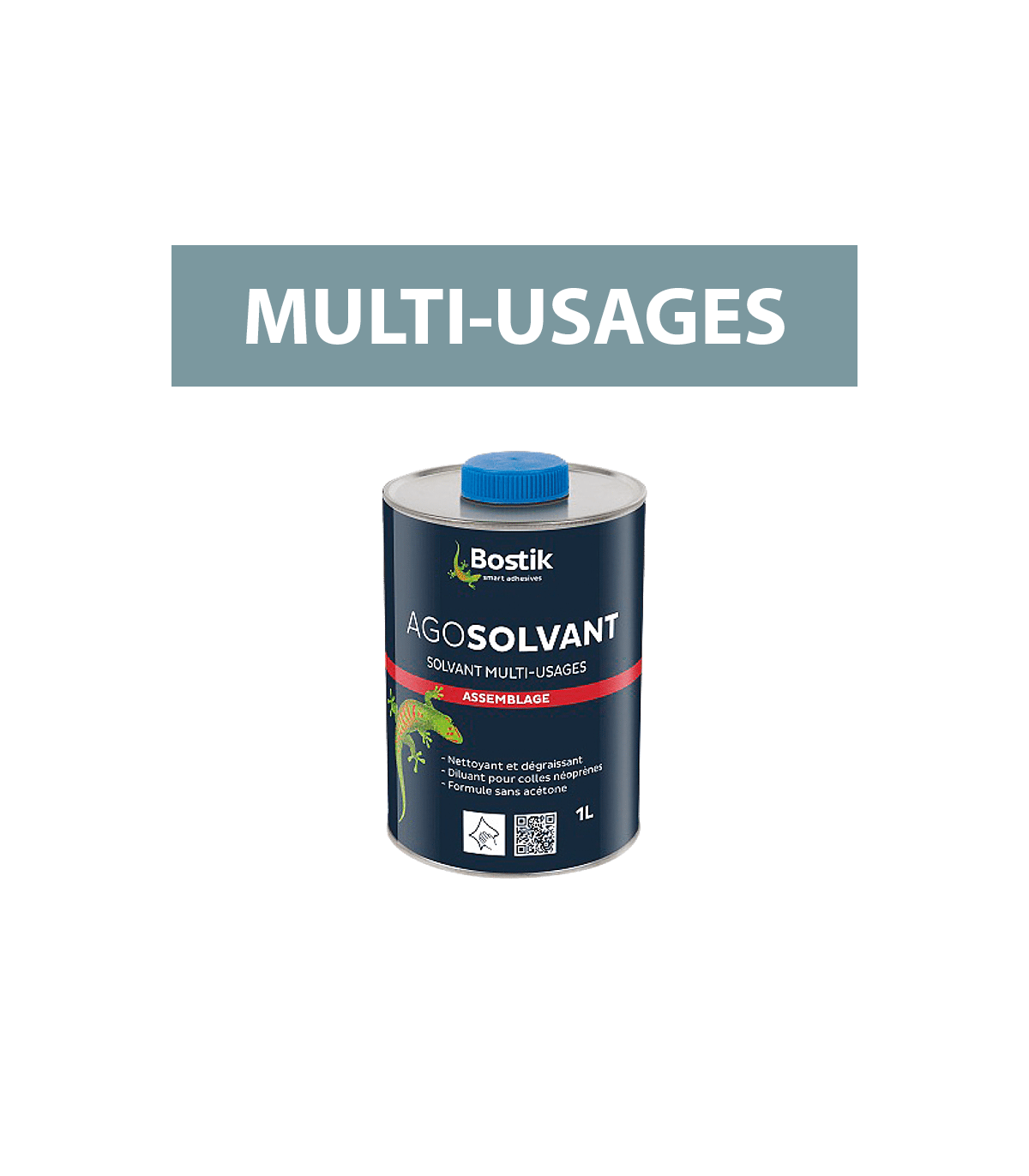 Nettoyant diluant pour colle néoprène AgoSolvant 1L BOSTIK
