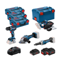 Pack 4 outils 18V (GSR 18V-90C + GWS 18V-15 PSC + GKM 18V-50 + GGS 18V-23 PLC) BOSCH