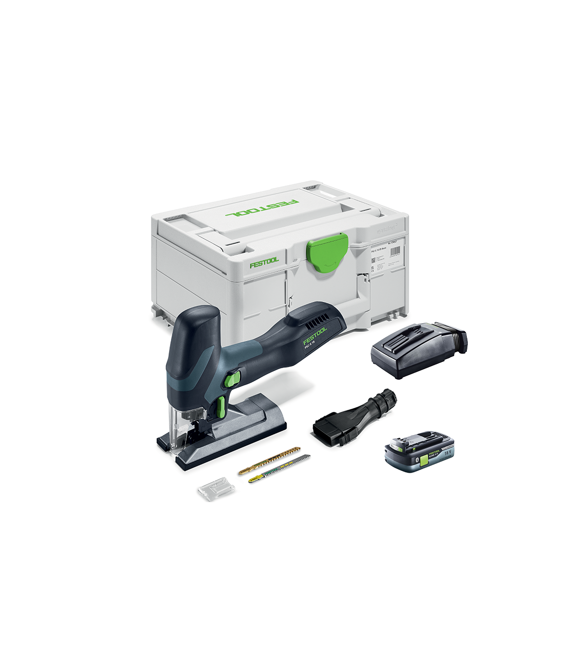 Scie sauteuse 18V PSC-E 18 EB-Basic + 1 batterie 18V 4,0 Ah HPC-ASI + 1 chargeur TCL 6 FESTOOL