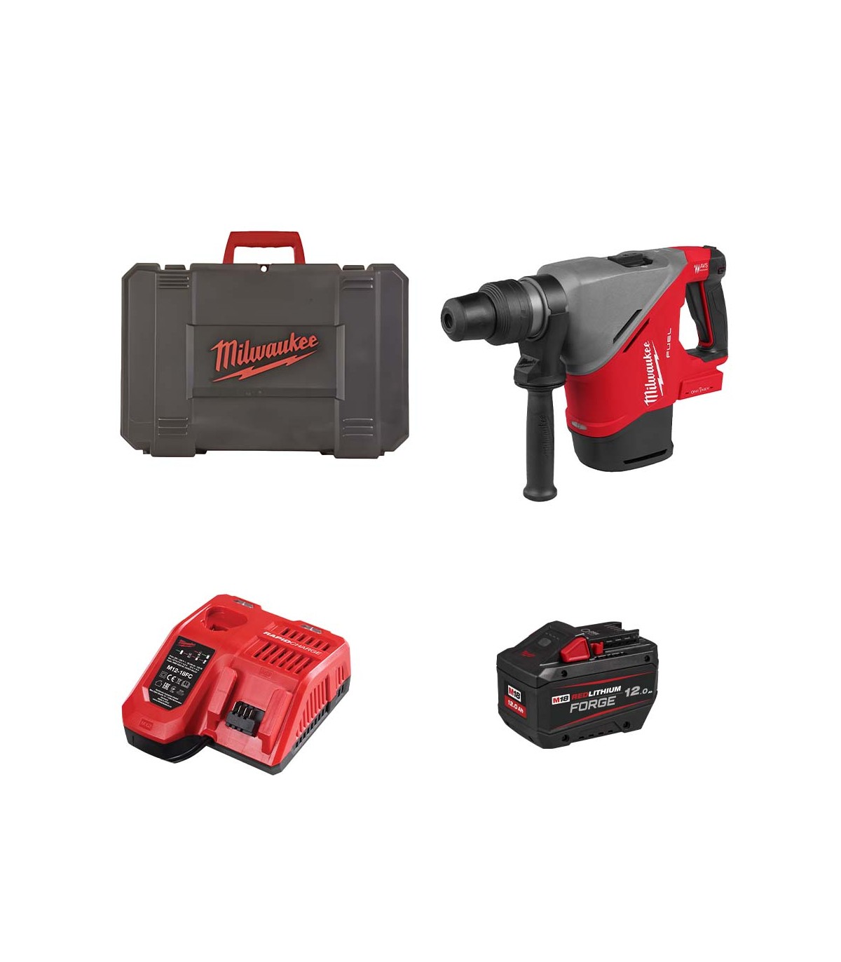 Perforateur SDS MAX 18V M18 FHACO540-0C + 1 batterie HB 12 Ah + M12-18 FC MILWAUKEE
