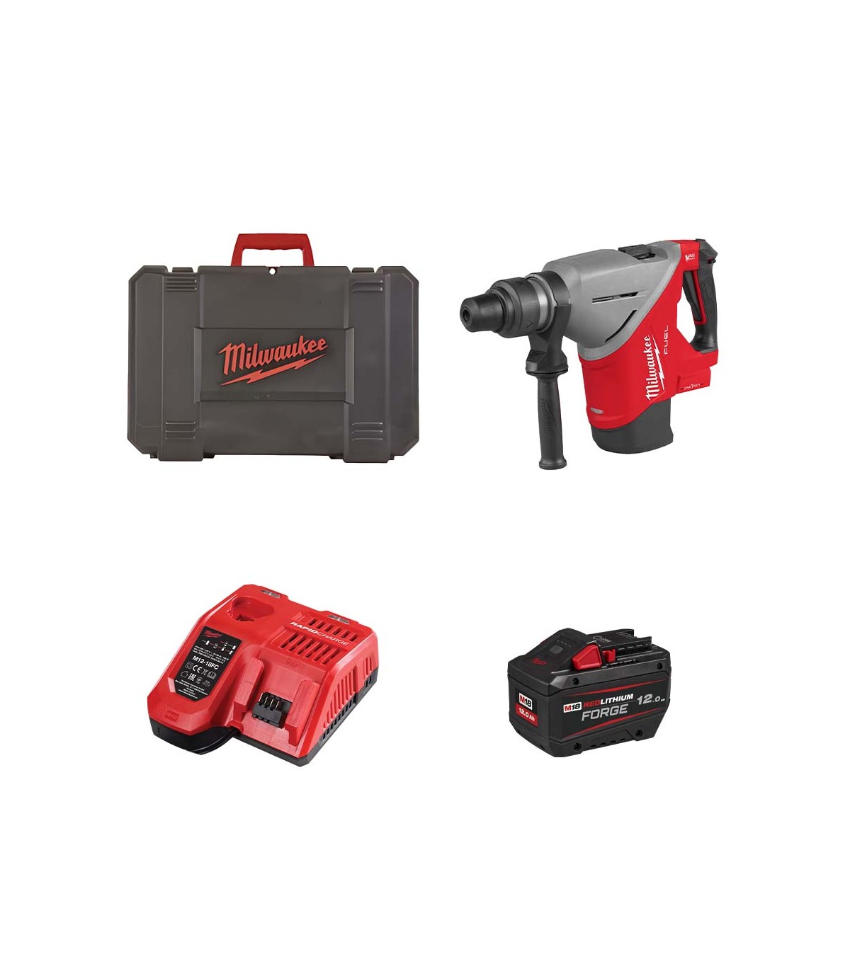 Perforateur SDS MAX 18V M18 FHACO745-0C + 1 batterie HB 12 Ah + M12-18 FC MILWAUKEE