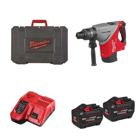 Perforateur SDS MAX 18V M18 FHACO745-122C + 2 batteries HB 12 Ah + M12-18 FC MILWAUKEE