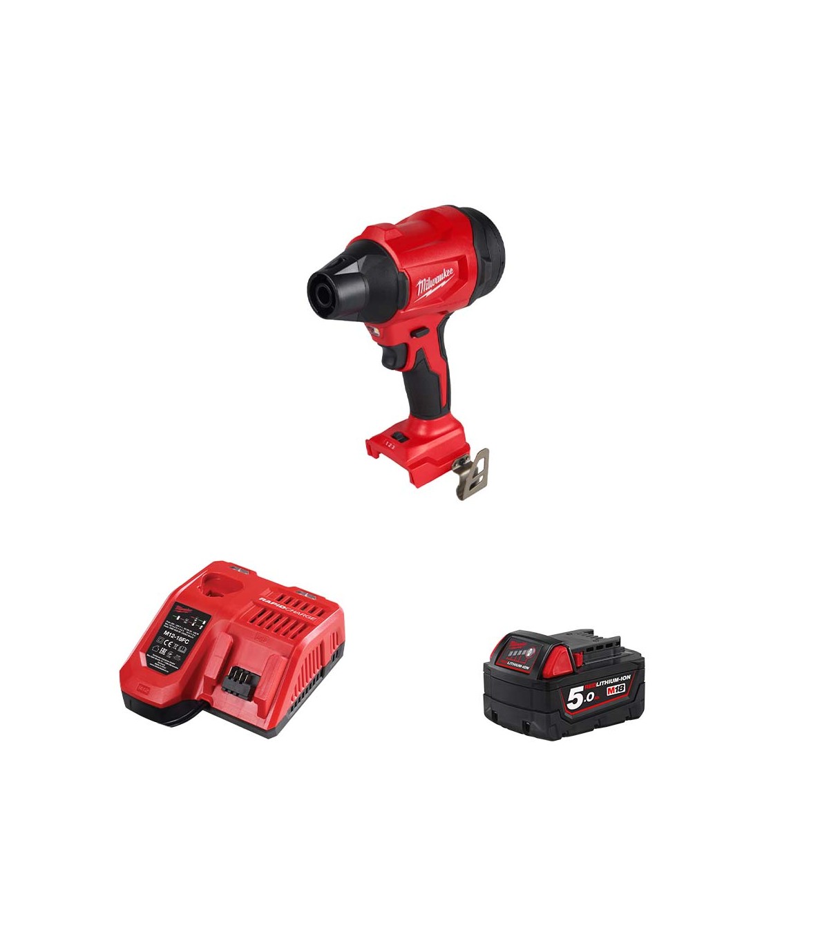 Souffleur à poussière M18 BLHSB-0 + 1 batterie 5 Ah + M12-18 FC MILWAUKEE