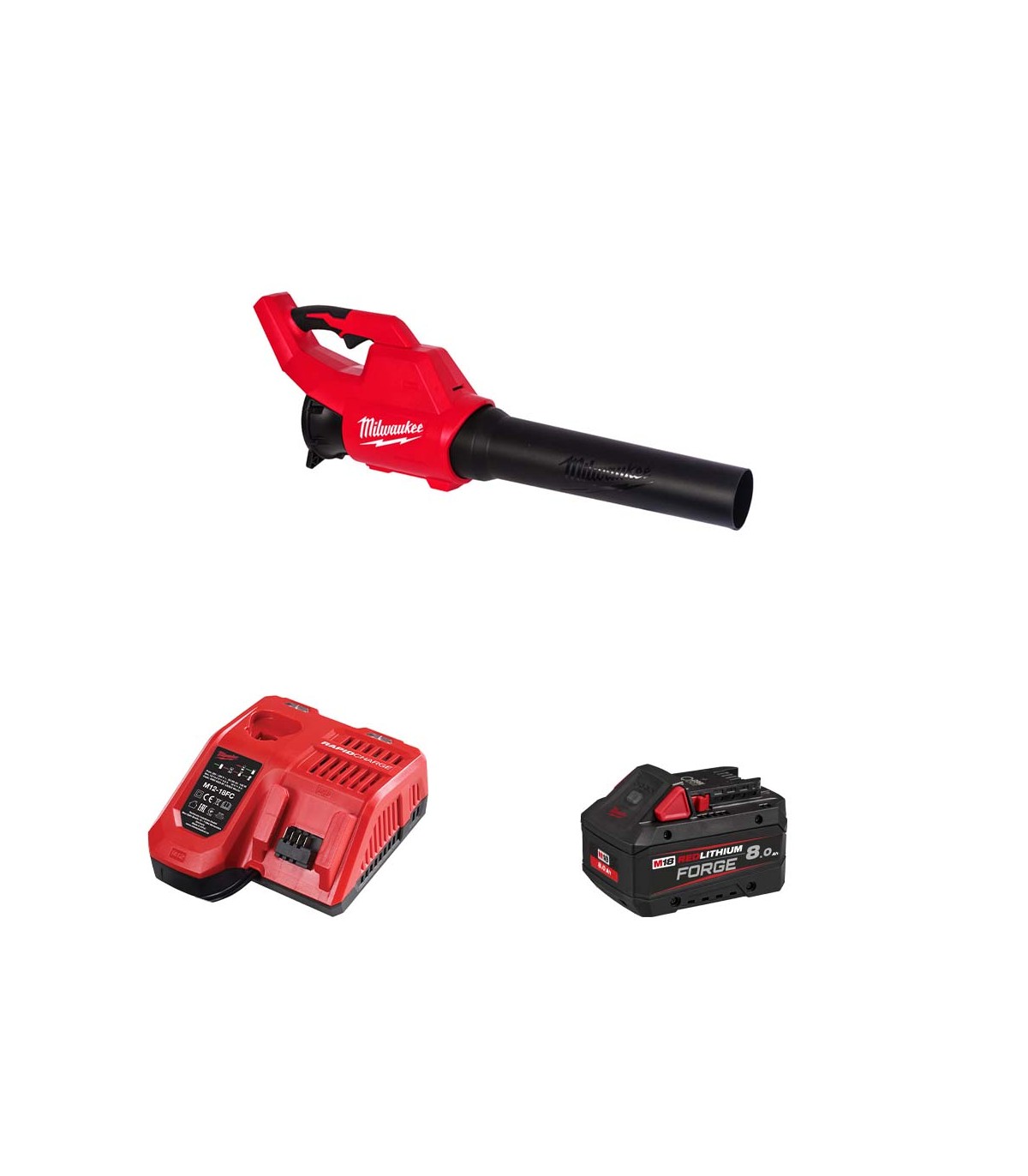 Souffleur 18V M18 BLBLO-0 + 1 batterie FB 8 Ah + 1 chargeur M12-18 FC MILWAUKEE